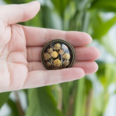 Apvali juoda sagė "Linai" (37mm) Apvali juoda sagė "Linai" (37mm)