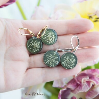 Apvalūs auskarai "Olive Queen" (~18mm, plienas)