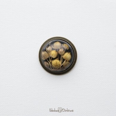 Apvali juoda sagė "Linai" (37mm) 2