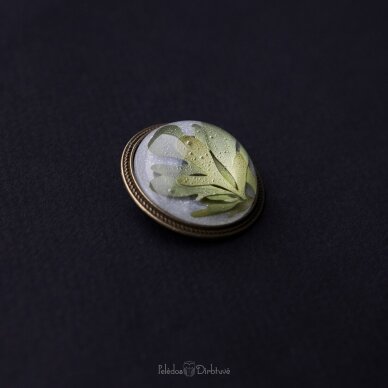 Apvali sagė su tikrais augalais "Rūta" (37mm) 5