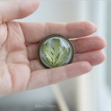 Apvali sagė su tikrais augalais "Rūta" (37mm) 2