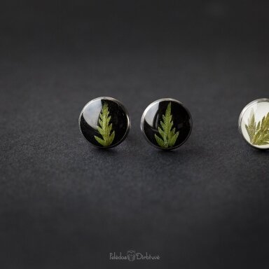 Auskarai su augalais "Gamtos Inkliuzai" (~12mm) Auskarai su augalais "Gamtos Inkliuzai" (~12mm)