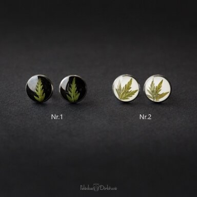 Auskarai su augalais "Gamtos Inkliuzai" (~12mm) Auskarai su augalais "Gamtos Inkliuzai" (~12mm)