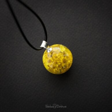 Geltonas pakabukas-burbulas "Gėlių Energija" (25mm) (Du viename) 2