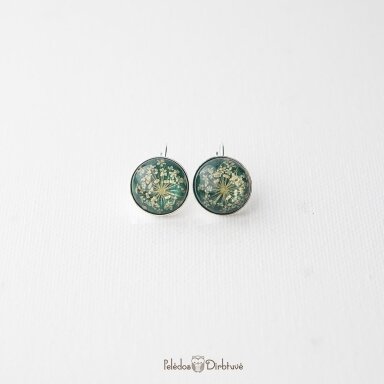 Itališko sidabro auskarai "Malachito Karalienė" (15mm) Itališko sidabro auskarai "Malachito Karalienė" (15mm)