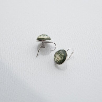 Itališko sidabro auskarai "Grass Green Queen" (15mm) 4 Itališko sidabro auskarai "Grass Green Queen" (15mm) 4