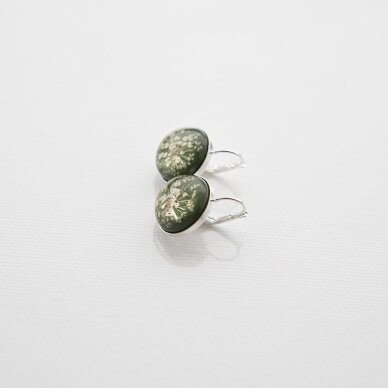 Itališko sidabro auskarai "Grass Green Queen" (15mm) 5 Itališko sidabro auskarai "Grass Green Queen" (15mm) 5