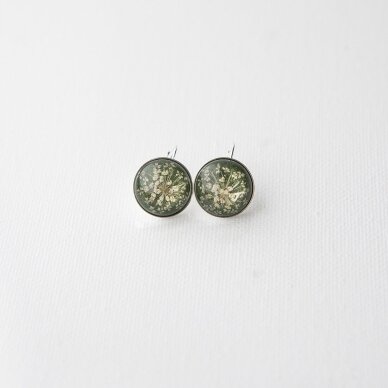 Itališko sidabro auskarai "Grass Green Queen" (15mm) Itališko sidabro auskarai "Grass Green Queen" (15mm)