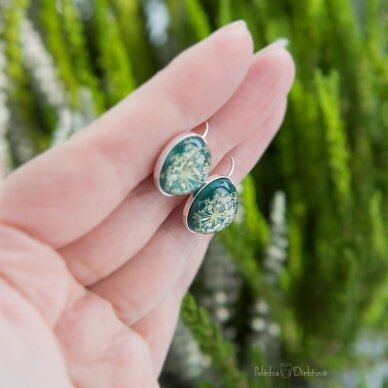 Itališko sidabro auskarai "Malachito Karalienė" (15mm) 2 Itališko sidabro auskarai "Malachito Karalienė" (15mm) 2