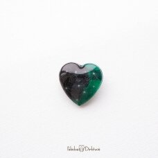 Juoda-Žalia Sagė-Širdelė su pūkais "Meilė Gamtai"