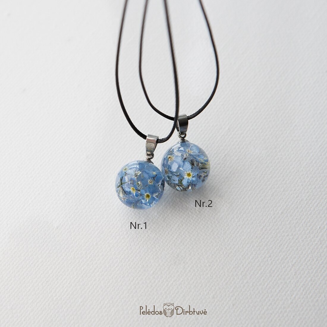 Pakabukas-burbulas "Neužmirštuolės" (15mm) Pakabukas-burbulas "Neužmirštuolės" (15mm)