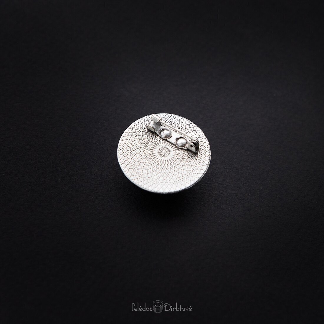 Sagė su gintarais ir gėlių nėriniais "Gintarinė Karalienė" (37mm) 5