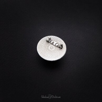 Sagė su gintarais ir gėlių nėriniais "Gintarinė Karalienė" (37mm) 5