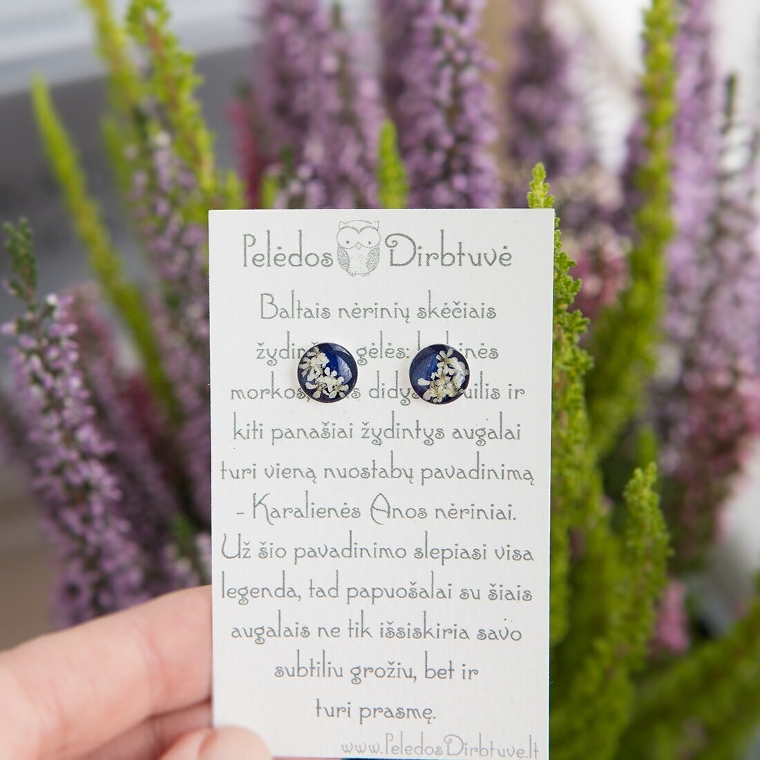Sidabriniai auskarai "Blue Queen" (8mm)