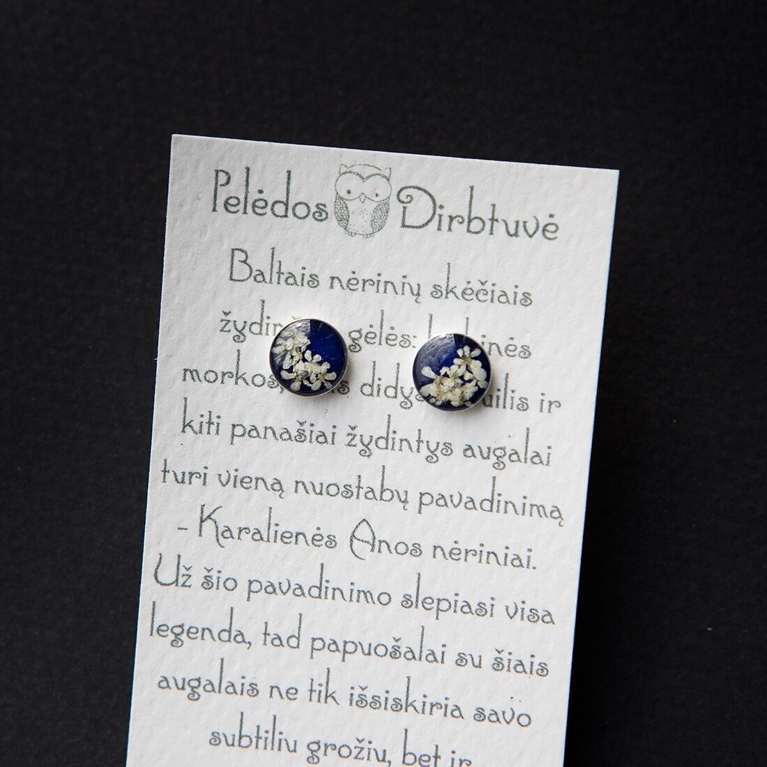 Sidabriniai auskarai "Blue Queen" (8mm) 2