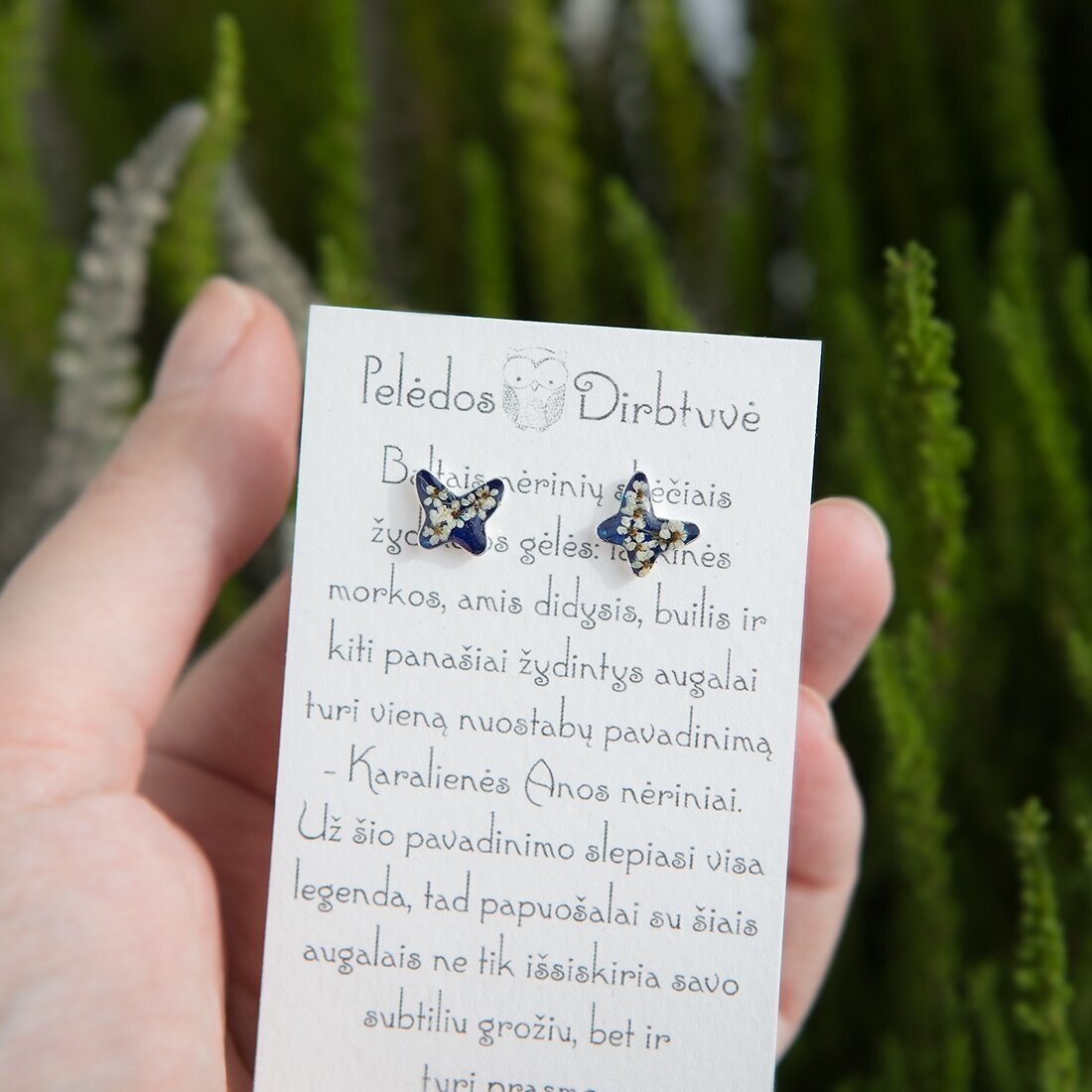 Sidabriniai auskarai "Gėlėti Drugeliai" (mėlyni) Sidabriniai auskarai "Gėlėti Drugeliai" (mėlyni)