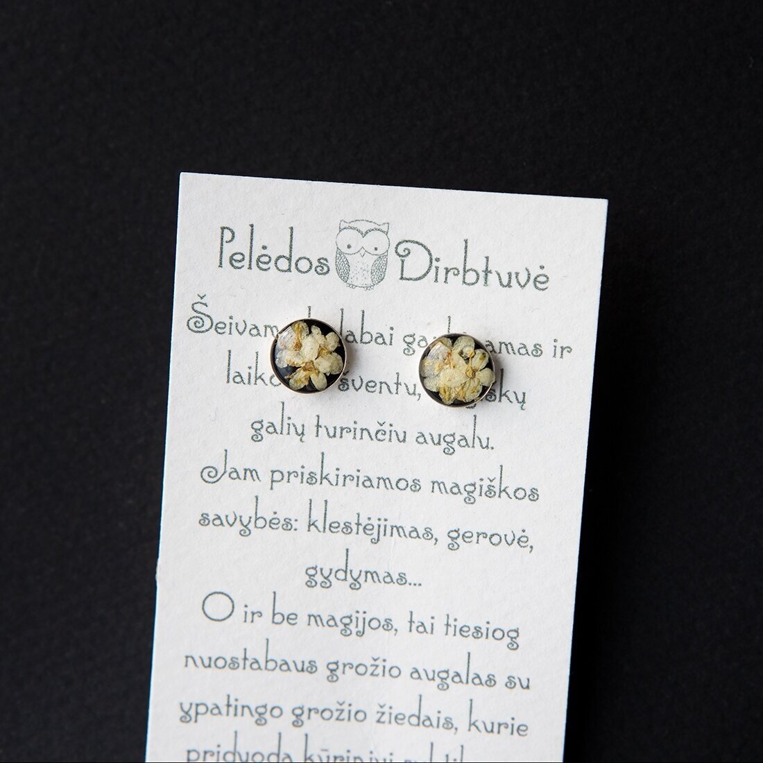 Sidabriniai auskarai "Šeivamedis" (8mm) 3 Sidabriniai auskarai "Šeivamedis" (8mm) 3