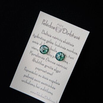 Sidabriniai auskarai "Emerald Queen" (8mm)