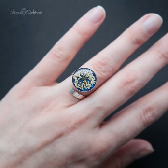 Sidabrinis žiedas "Blue Queen" (dydis reguliuojamas)