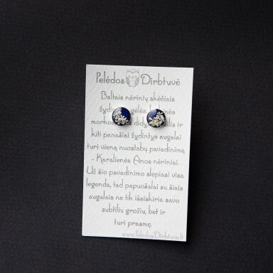 Sidabriniai auskarai "Blue Queen" (8mm) Sidabriniai auskarai "Blue Queen" (8mm)