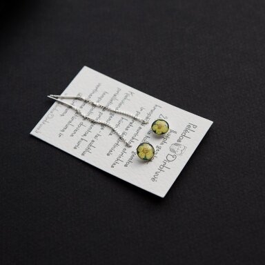 Sidabriniai auskarai su grandinėlėmis "Saulės Bučinys" (8mm) Sidabriniai auskarai su grandinėlėmis "Saulės Bučinys" (8mm)