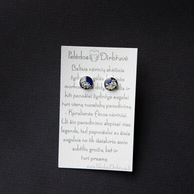 Sidabriniai auskarai "Blue Queen" (8mm) 1 Sidabriniai auskarai "Blue Queen" (8mm) 1