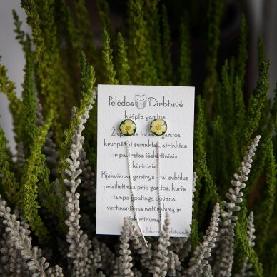 Sidabriniai auskarai su grandinėlėmis "Saulės Bučinys" (8mm) 2 Sidabriniai auskarai su grandinėlėmis "Saulės Bučinys" (8mm) 2