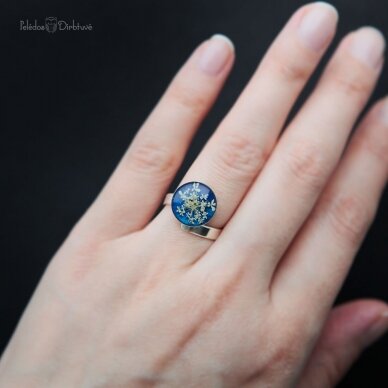 Sidabrinis žiedas "Blue Queen" (dydis reguliuojamas)